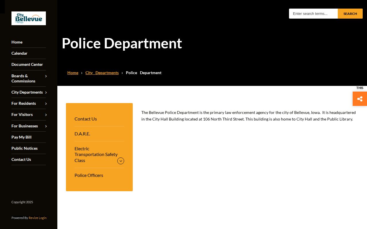 Bellevue Police official page for Bellevue recent arrest records