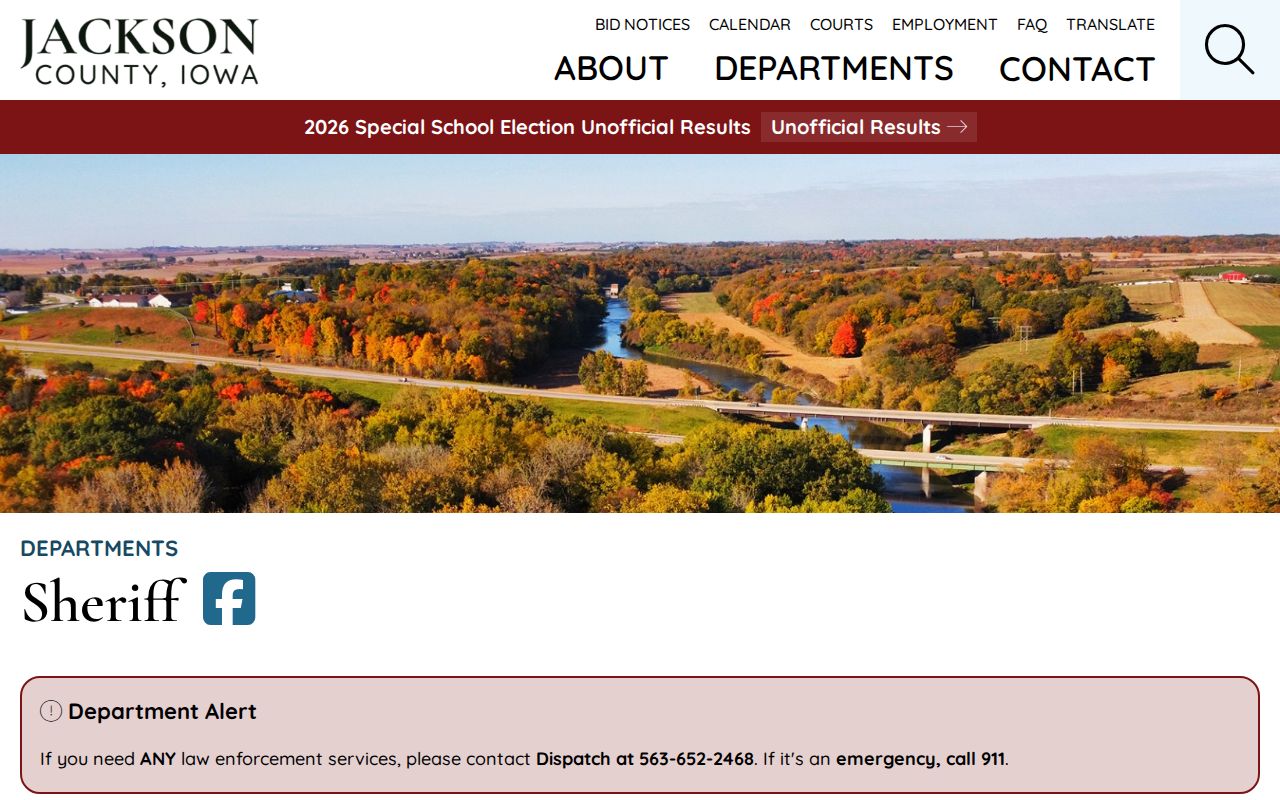 Jackson County Sheriff official website and navigation