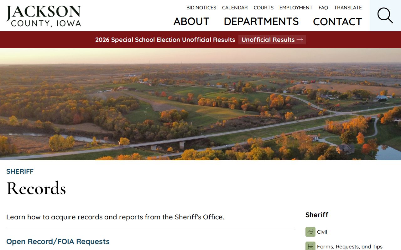 Jackson County Sheriff public records request instructions